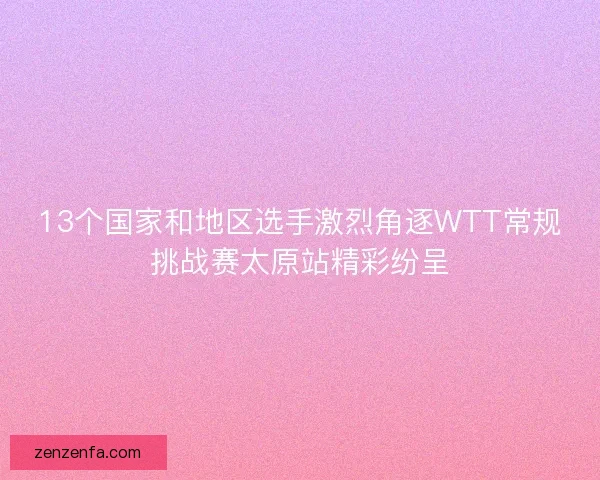13个国家和地区选手激烈角逐WTT常规挑战赛太原站精彩纷呈